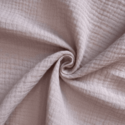 Ткань Муслин Жатый, цвет Пыльно-Розовый (на отрез)  в Чапаевске