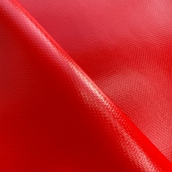 Ткань ПВХ 600 гр/м2 плотная, Красный (Ширина 150см), на отрез  в Чапаевске