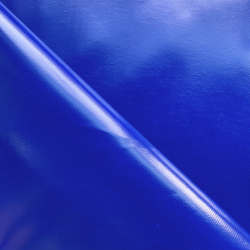 Ткань ПВХ 450 гр/м2, Синий (Ширина 160см), на отрез  в Чапаевске