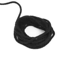 Шнур для одежды тип 2,  Чёрный (плетено-вязаный/полиэфир)  в Чапаевске